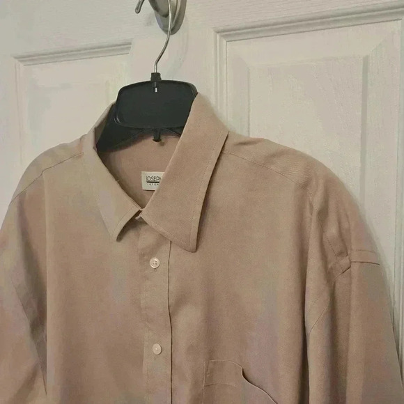 Joseph & Feiss Mens Dress Shirt Tan Beige 16.5 34/35 Long Sleeve Button Up Shirt - Picture 2 of 8